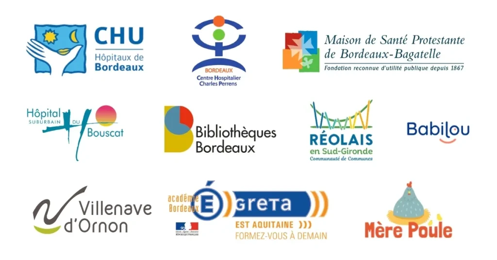 Partenaires LBDC Formations Bordeaux Gironde EAJE crèches hôpitaux maternités formation professionnelle petite enfance et périnatalité